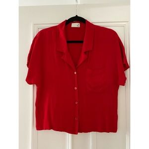 ✨Wilfred Free Red Button-Up Blouse - S